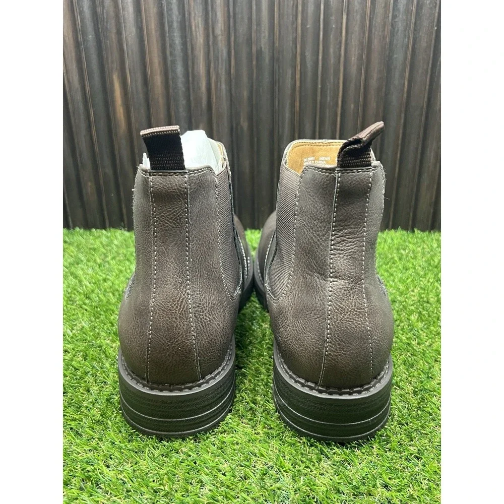 Size 12 M - Dockers Truman Plain Toe Chelsea Dark Brown Boots Stain Defender